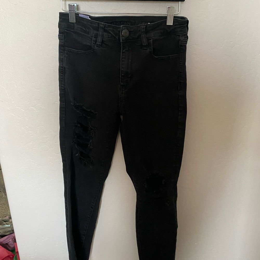 Black ripped American Eagle jeans